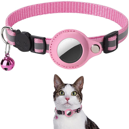 Pet Airtag Cat Collar Anti-loss Positioning Tracking Kitten Reflective Bell Neck Ring